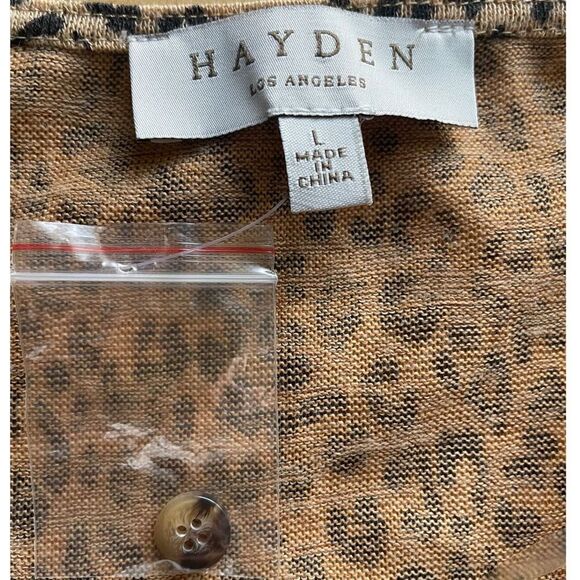Hayden Los Angeles Cheetah Print Button Down Knit Cardigan - Picture 3 of 4